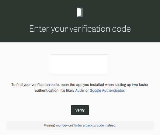 Logging in with 2-factor authentication enabled.