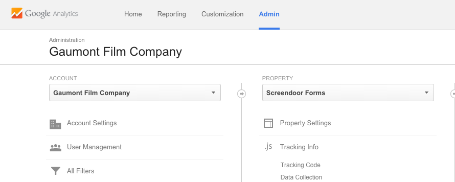 Finding the tracking code in Google Analytics.