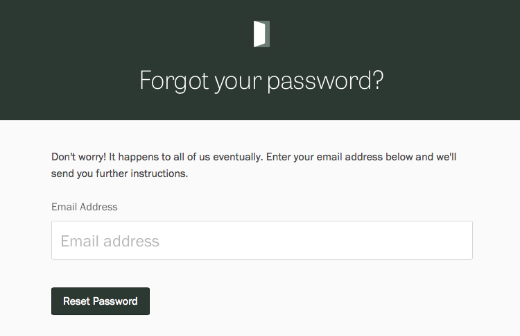 Resetting your password.