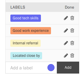 Mode for editing labels.