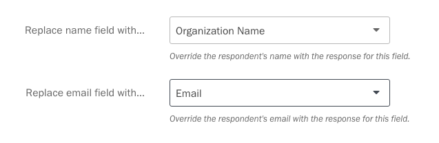 Replacing the default name and email fields.