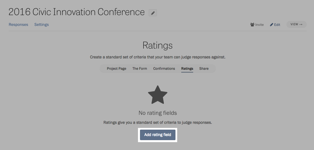 Adding your first rating field.