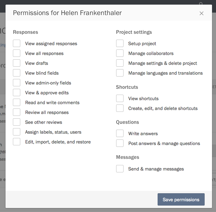 Custom permissions.