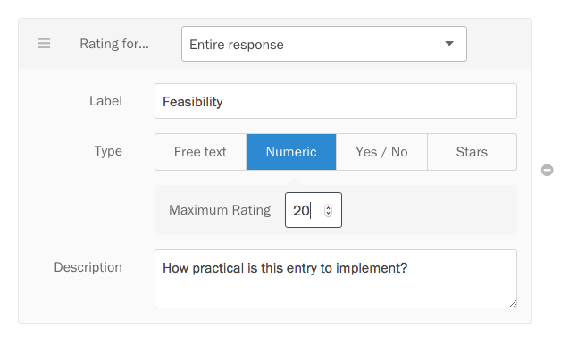 Customizing the max rating.