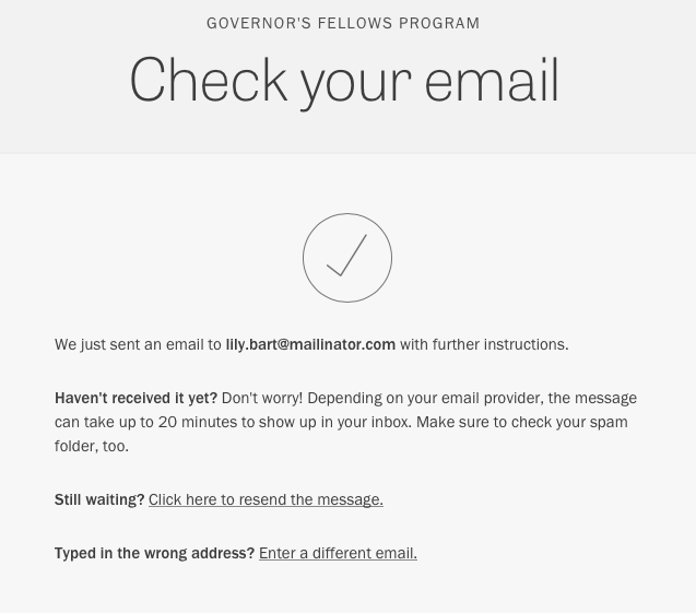 Email verification success page